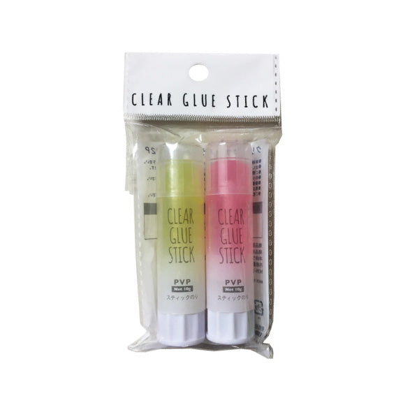 Clear color glue sticks, 2 packs (pink &amp; yellow)