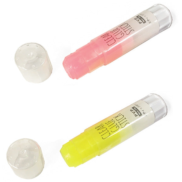 Clear color glue sticks, 2 packs (pink &amp; yellow)