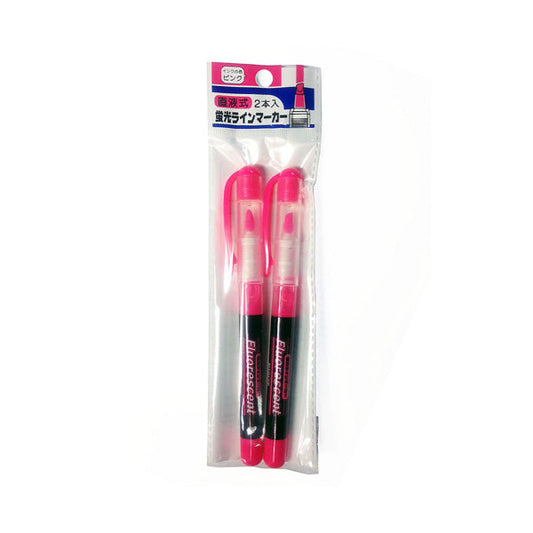 Direct-flow fluorescent line marker, 2 pack (pink)