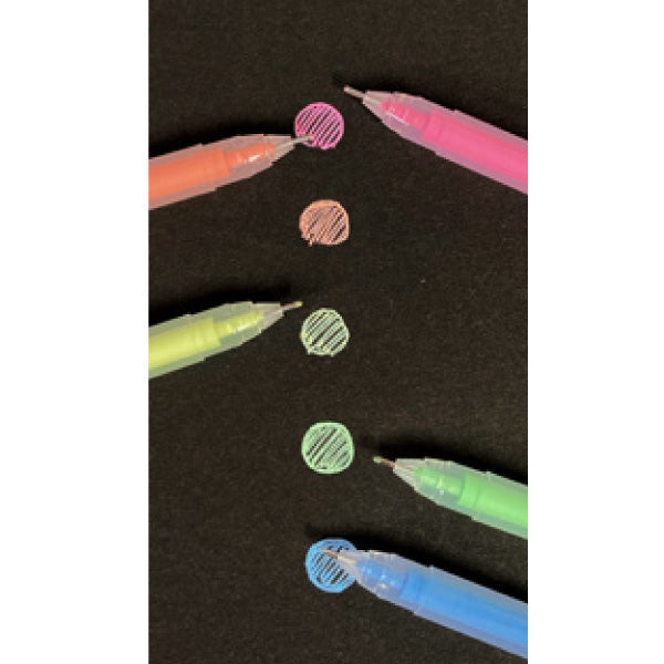 Fluorescent Gel Ink Ballpoint Pen - Pop Color / 5P