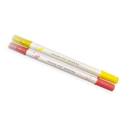 Color dot markers 2P (pink and yellow)