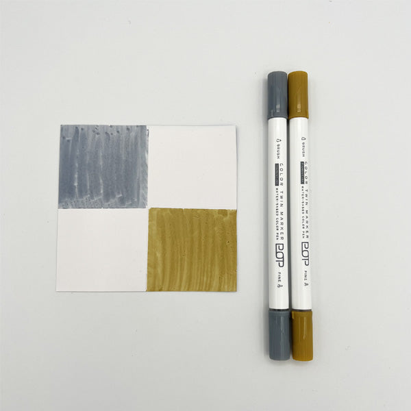 Pop Color Twin Marker 2P (Cool Gray/Caramel)