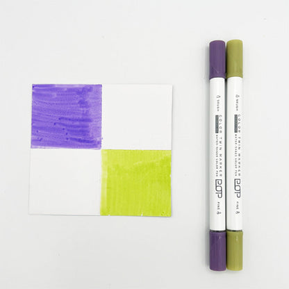 Pop Color Twin Marker 2P (Light Purple/Lime Green)