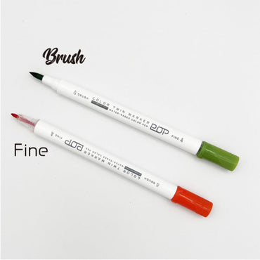 Pop Color Twin Marker 2P (Green/Coral Red)