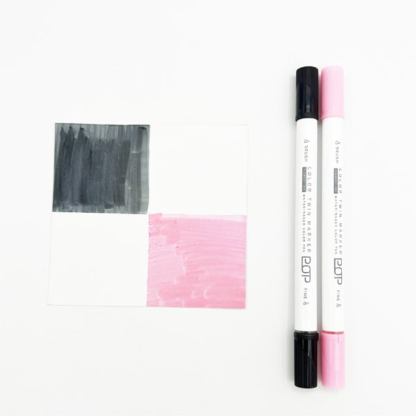 Pop Color Twin Marker 2P (Warm Gray/Coral Pink)