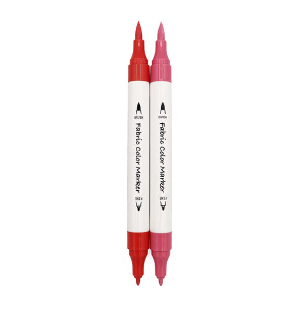 Twin color marker for fabrics—2P (red and pink)