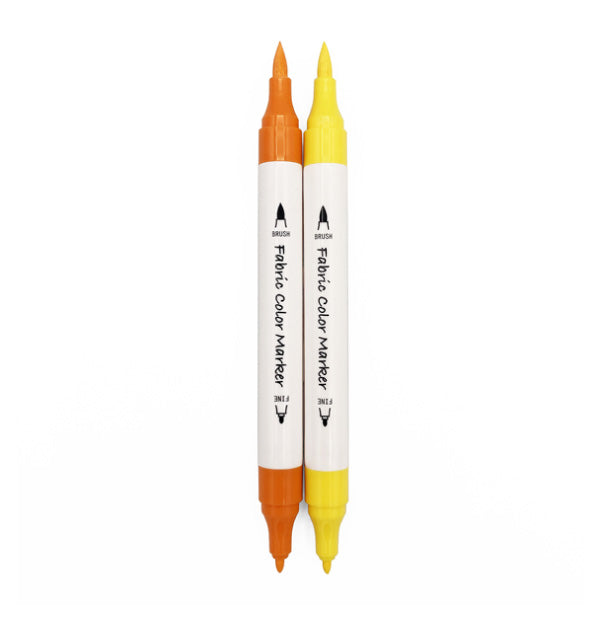 Twin color marker for fabrics - 2P (orange and yellow)