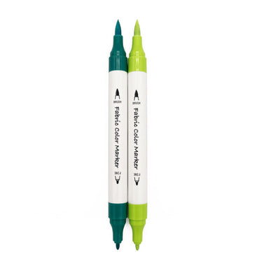 Twin color marker for fabrics - 2P (green and light green)