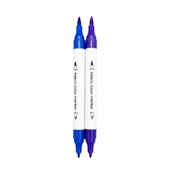 Twin color marker for fabrics—2P (blue and purple)