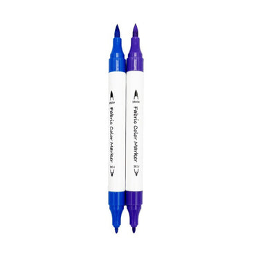 Twin color marker for fabrics—2P (blue and purple)