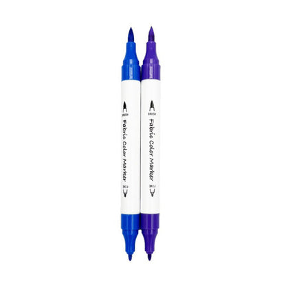 Twin color marker for fabrics—2P (blue and purple)