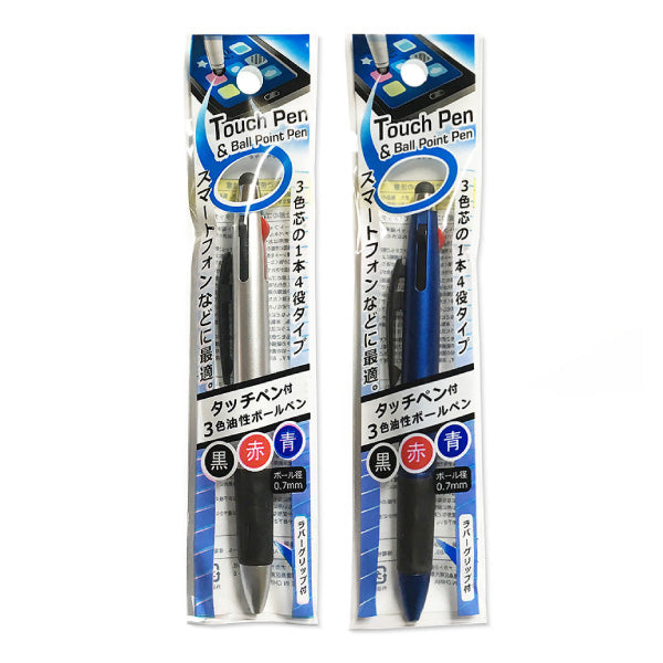 3-color oil-based ballpoint pen with touch pen