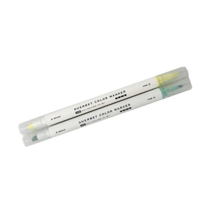 Sherbet color markers 2P (lime green and yellow)