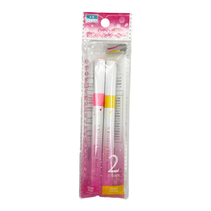 Sparkly fluorescent line markers 2P (pink and yellow)