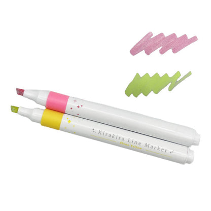 Sparkly fluorescent line markers 2P (pink and yellow)