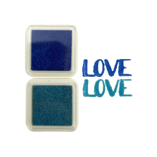 2 Color Pearl Stamp Pad / Cobalt Blue & Aqua Blue